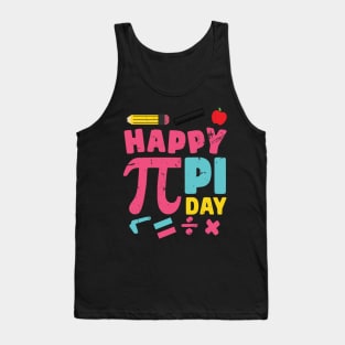 Happy Pi Day Mathematic Math Teacher Gifts Leopard Rainbow Tank Top